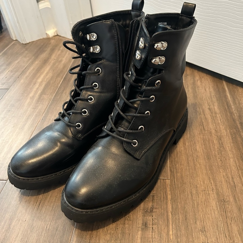 NWOT Black Combat Style Boots